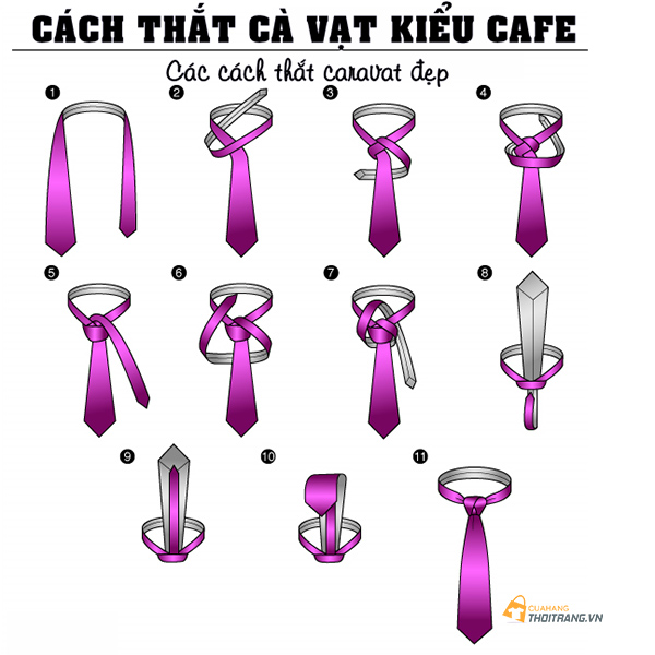 Cách thắt cà vạt kiểu Cafe